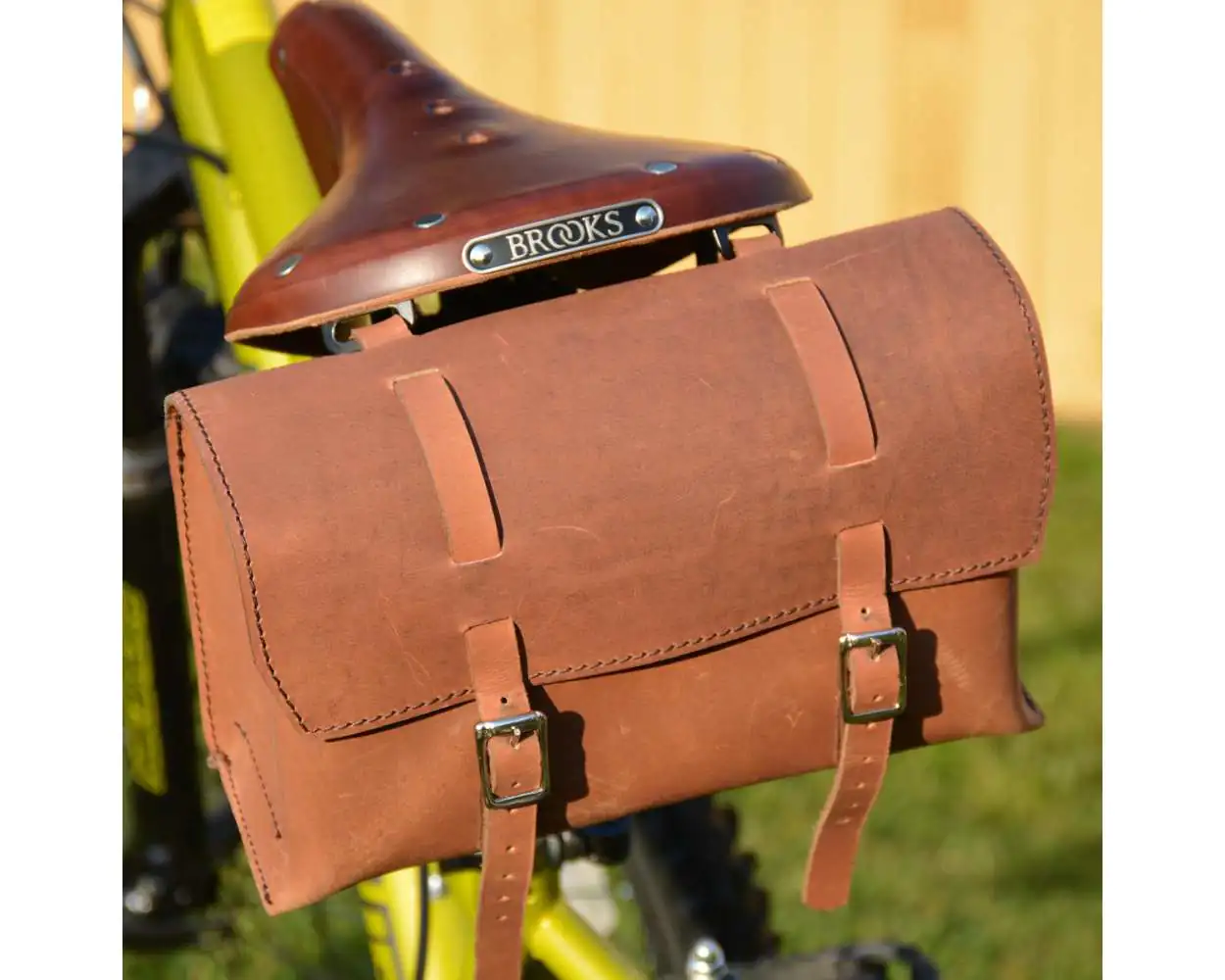 Leather bicycle saddle bags on sale