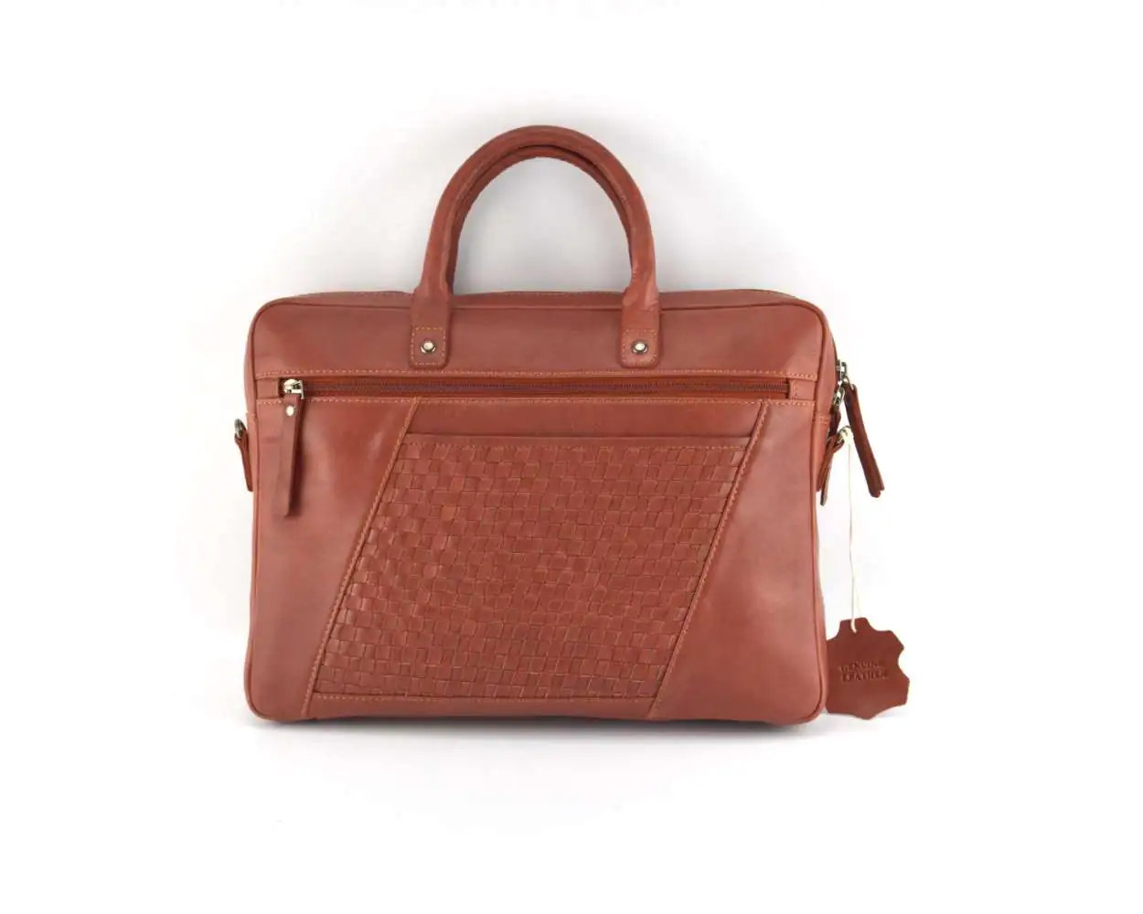 Natural Washed Leather Portfolio Bag 13 Laptop Leather Bag