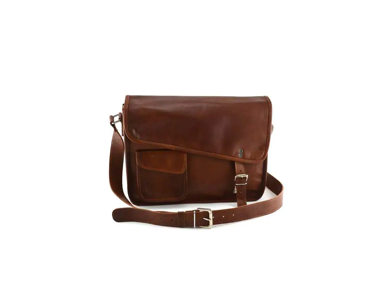 Vintage Goat Leather Laptop Cross Body Shoulder Bag