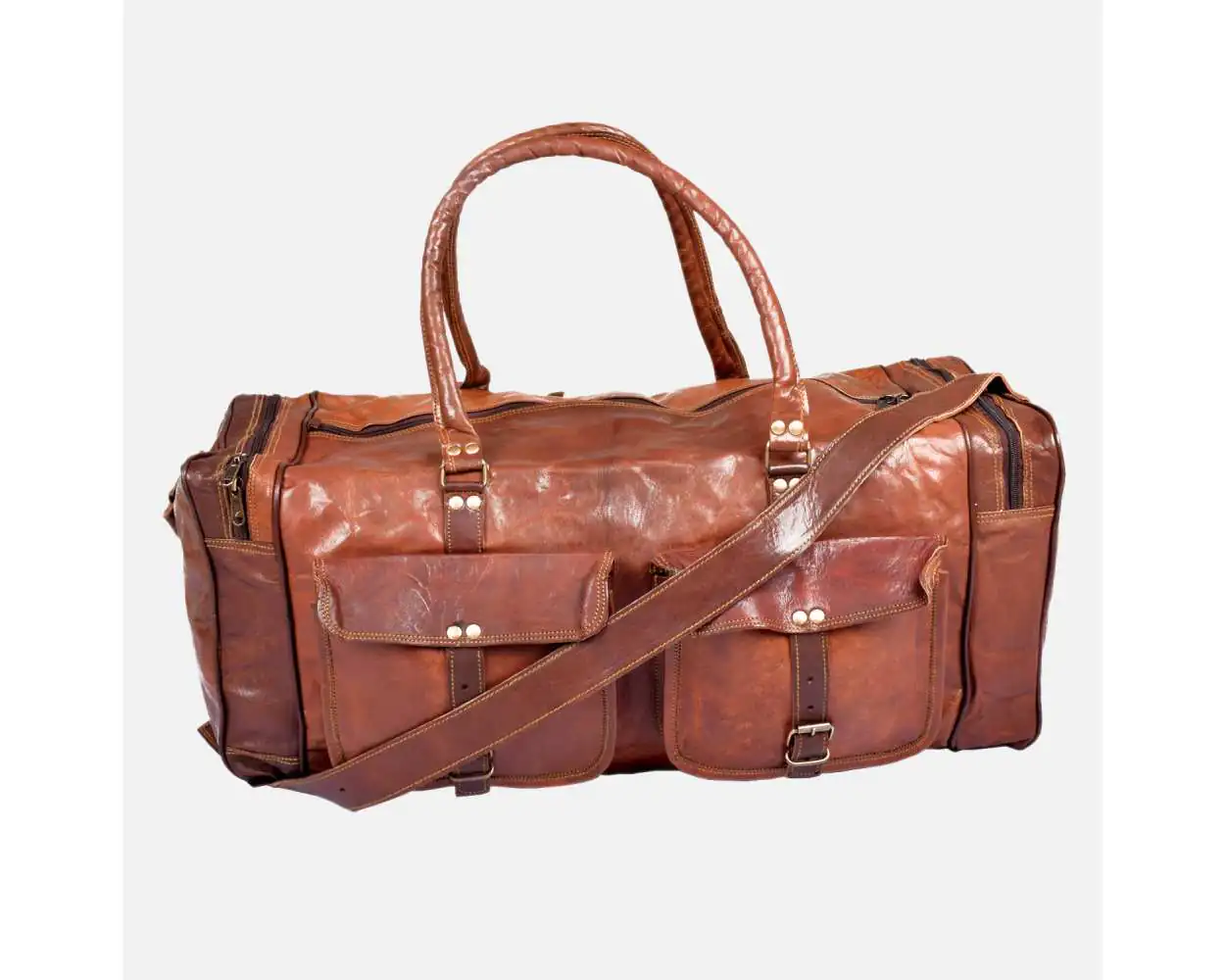 Goat leather duffle bag best sale