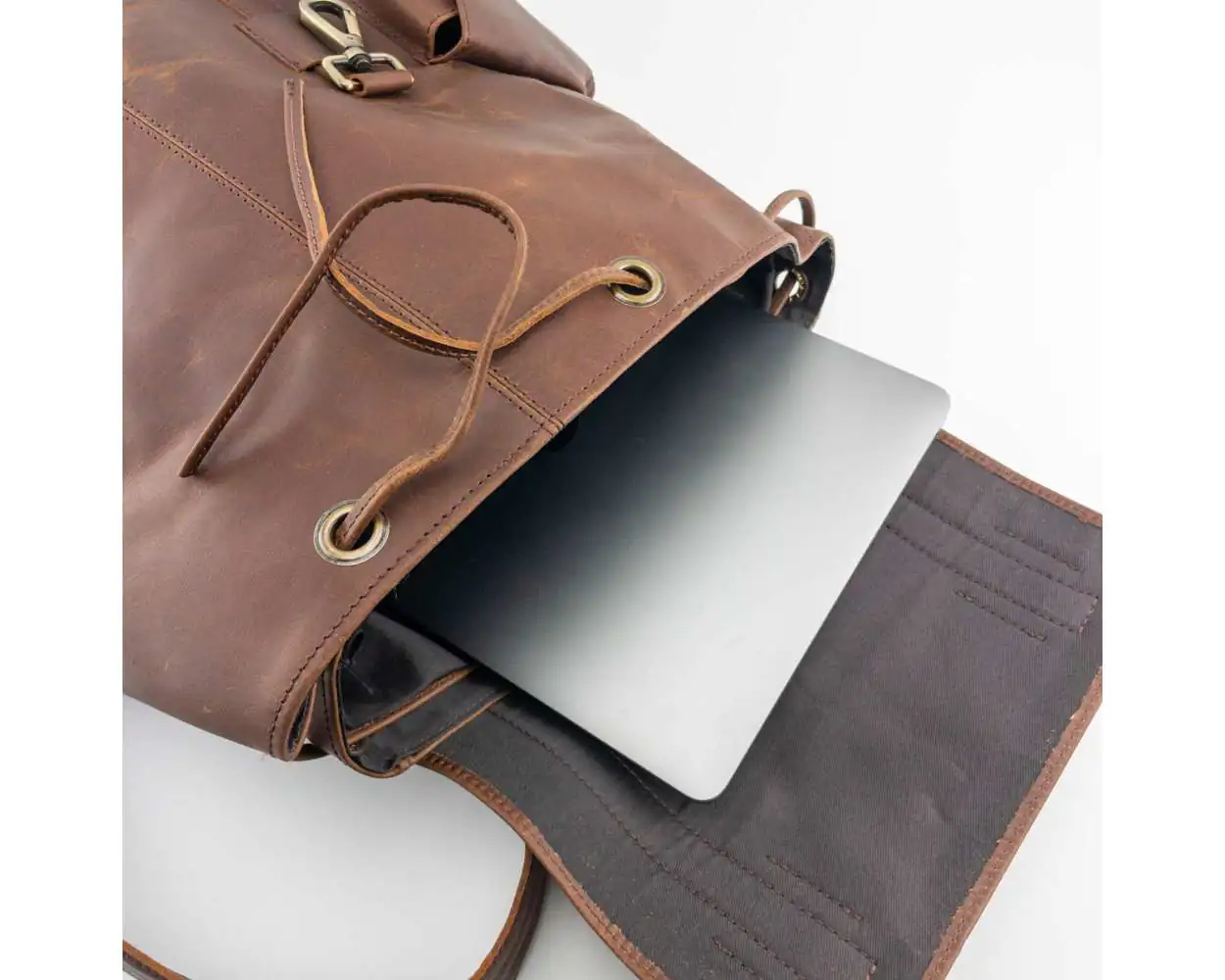 Genuine Leather Backpack College Bag for men women 16