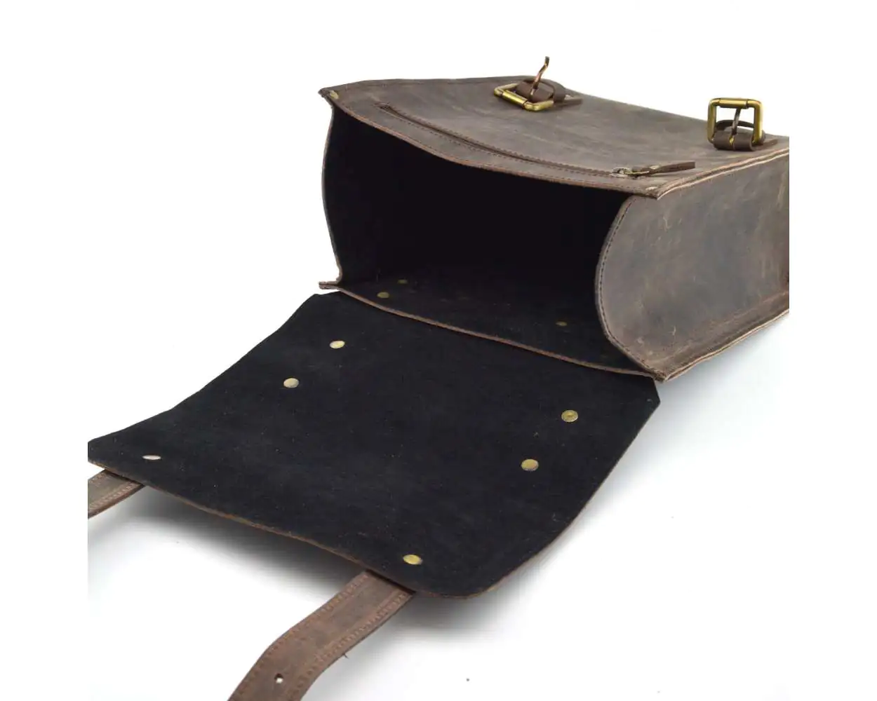 Leather Motorcycle Saddlebags Side bag Pannier Vintage Brown