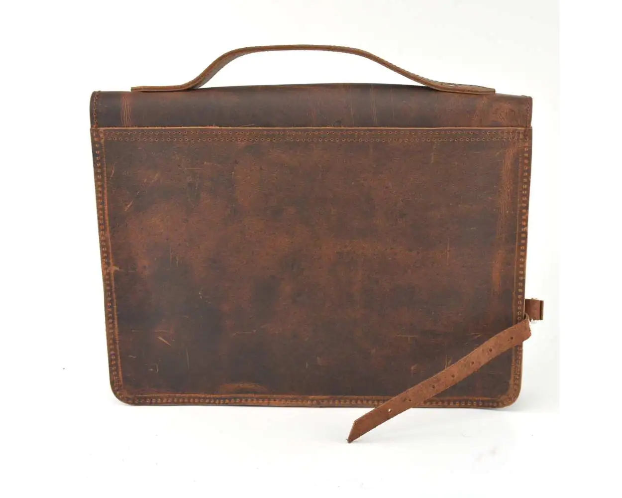 Genuine Leather Bicycle Frame Bag Vintage Brown