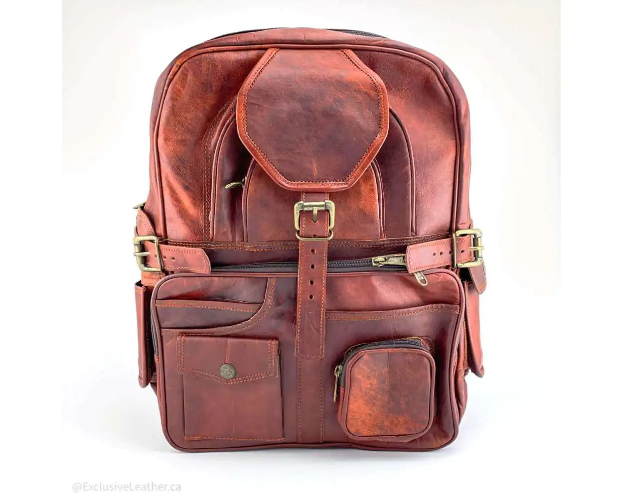 Leather backpack style shop