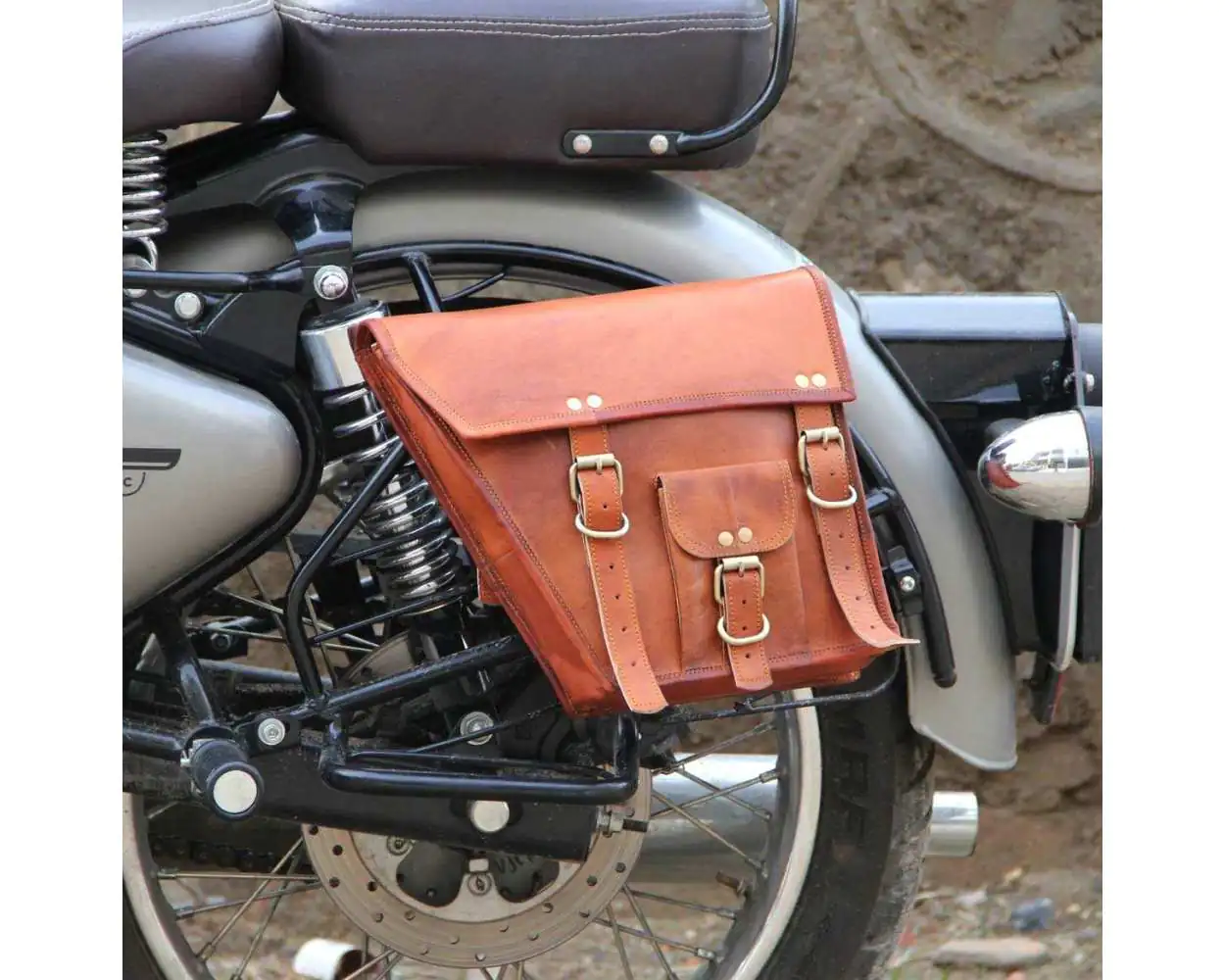 Leather side bags for motorcycle discount