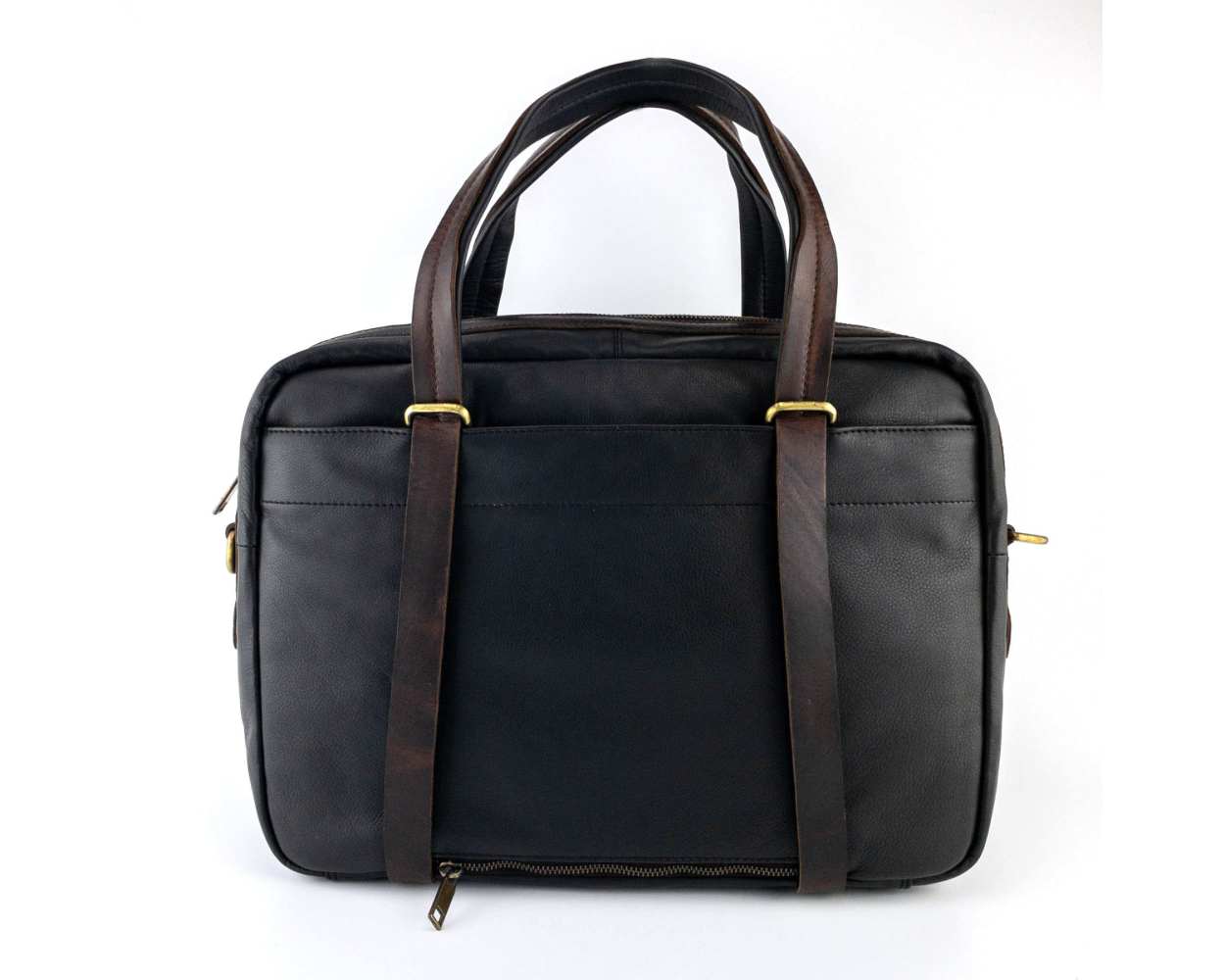 Black leather business bag deals