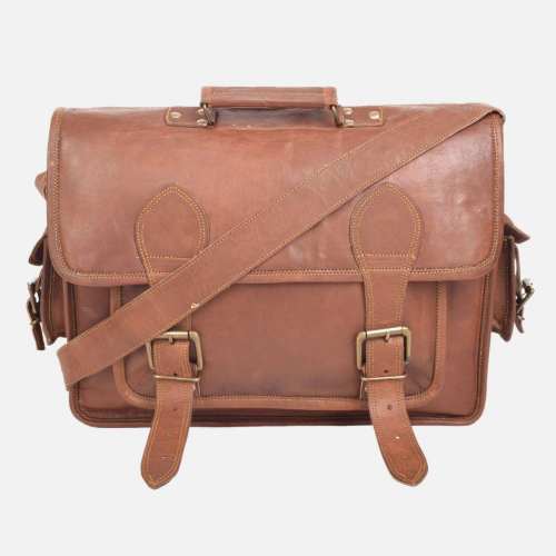 Leather Laptop / Camera Bag Briefcase - Handmade Vintage looking