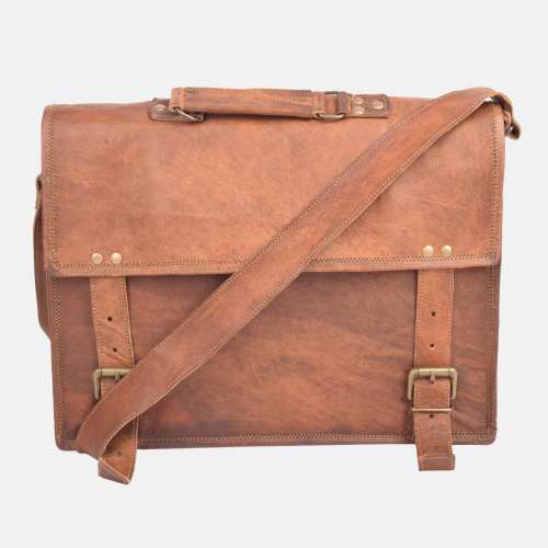 Large Vintage style Leather Laptop Satchel  | High Quality Leather Bag