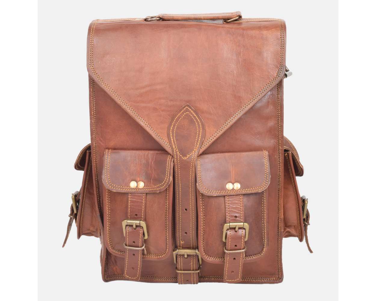 Brown Leather Laptop Crossbody Bag Vintage Style | High Quality Leather Bag